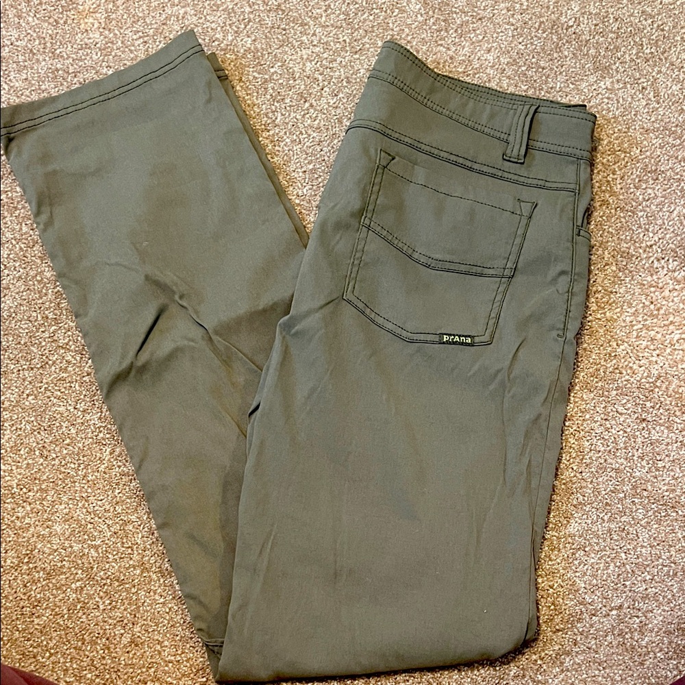 Prana Forest Green Slim Fit Pants Stretch Zion 32x34